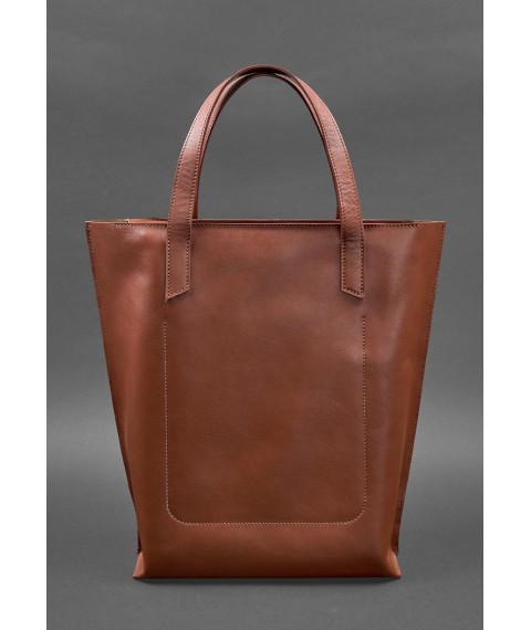 Leather women's shopper bag DD light brown