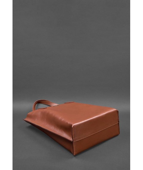 Leather women's shopper bag DD light brown
