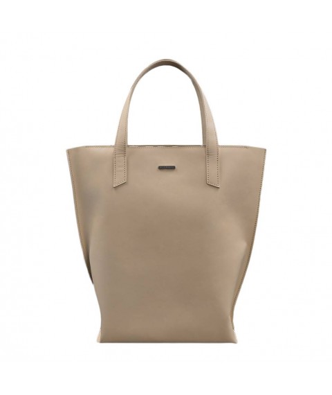 Leather women's shopper bag DD light beige crust