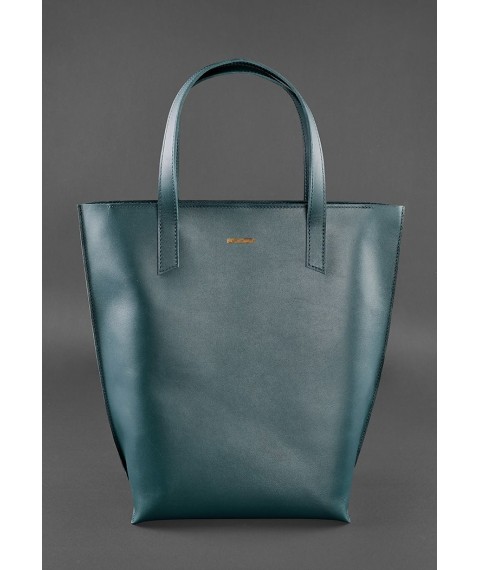 Кожаная женская сумка шоппер D.D. зеленая