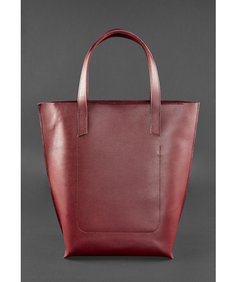 Leather women's shopper bag DD burgundy