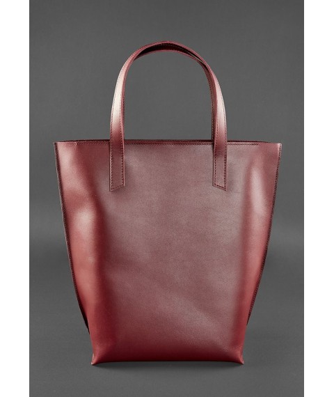 Leather women's shopper bag DD burgundy