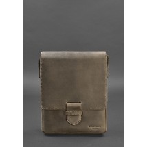 Esquire men's leather messenger bag dark brown Crazy Horse