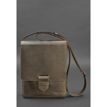 Esquire men's leather messenger bag dark brown Crazy Horse