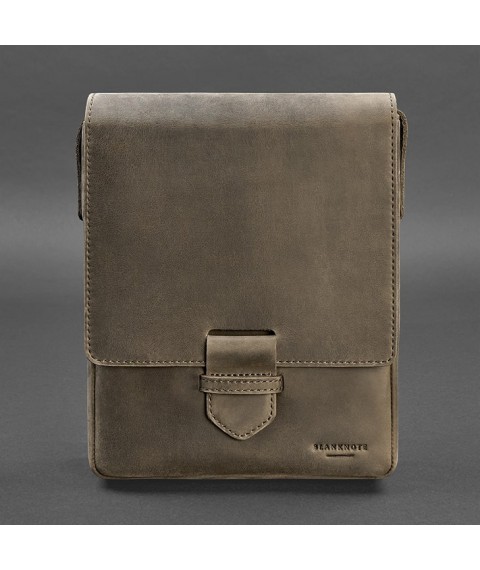 Esquire men's leather messenger bag dark brown Crazy Horse