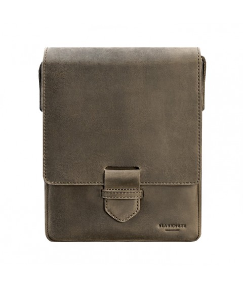 Esquire men's leather messenger bag dark brown Crazy Horse