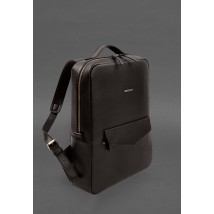 Шкіряний рюкзак на блискавці Cooper maxi темно-коричневий