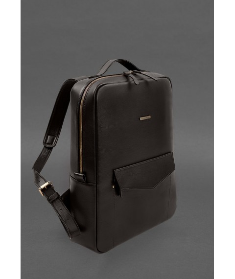 Кожаный городской рюкзак на молнии Cooper maxi темно-коричневый