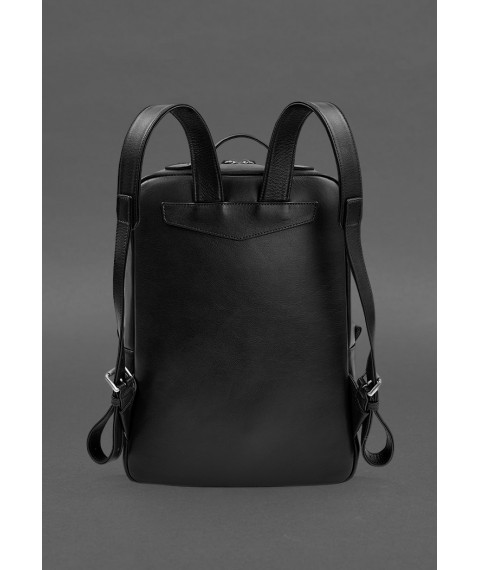 Leather city backpack with zipper Cooper maxi black