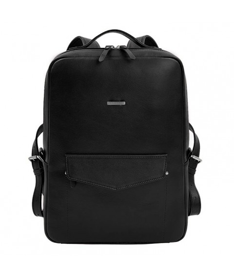 Leather city backpack with zipper Cooper maxi black