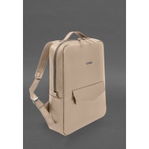 Кожаный городской рюкзак на молнии Cooper maxi светло-коричневый