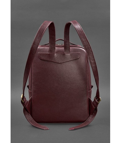 Leather women's urban backpack with zipper Cooper Marsala Flotar