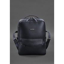 Leather urban women's backpack with zipper Cooper dark blue flotar