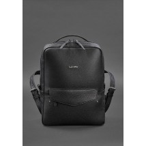Leather women's urban backpack with zipper Cooper black flotar