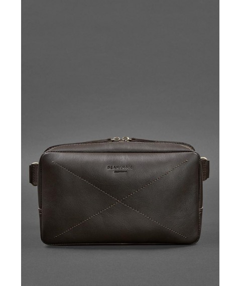 Leather Dropbag Maxi belt bag dark brown