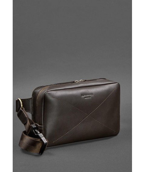 Leather Dropbag Maxi belt bag dark brown