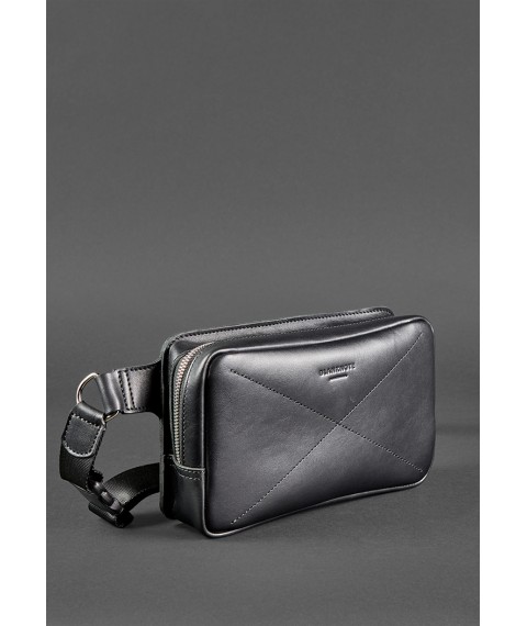 Men's leather waist bag Dropbag Maxi black Krast