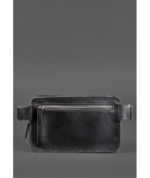 Men's leather waist bag Dropbag Maxi black Krast