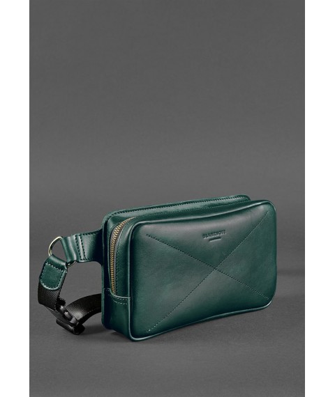 Leather belt bag Dropbag Maxi green crust
