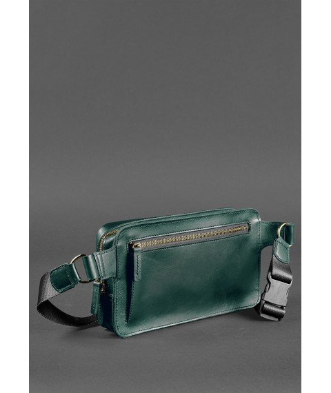Leather belt bag Dropbag Maxi green crust