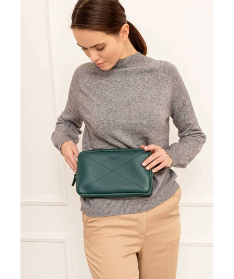 Leather belt bag Dropbag Maxi green crust