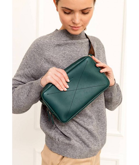 Leather belt bag Dropbag Maxi green crust