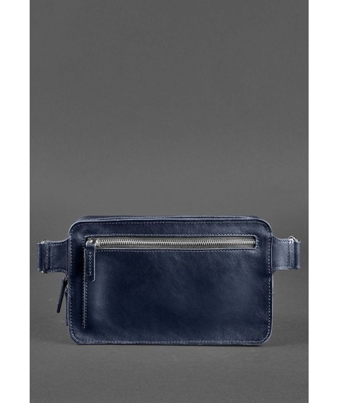 Leather Dropbag Maxi waist bag dark blue