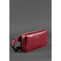 Кожаная поясная сумка Dropbag Maxi бордовая Krast
