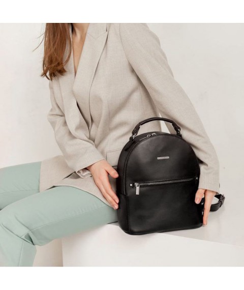 Kylie women's leather mini backpack black crust