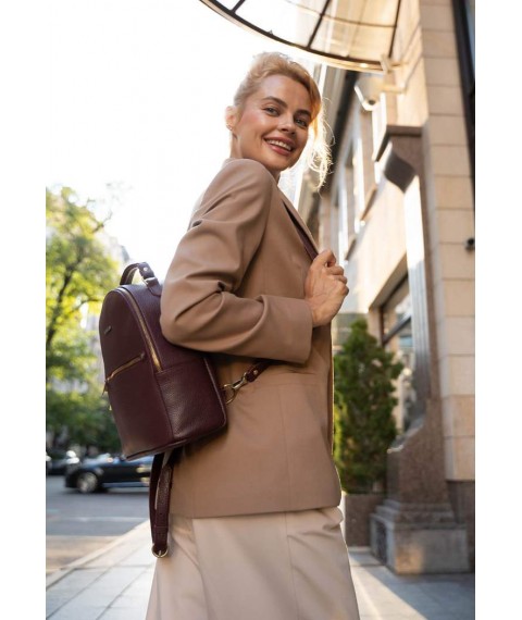 Kylie Marsala Women's Leather Mini Backpack