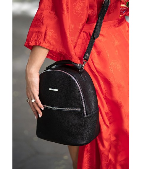 Kylie women's leather mini backpack black