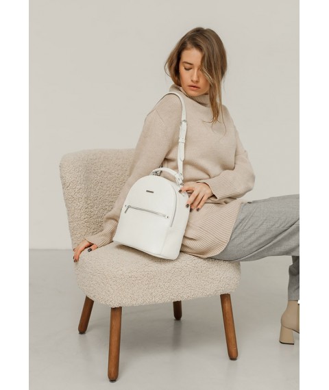 Kylie women's leather mini backpack white floatar