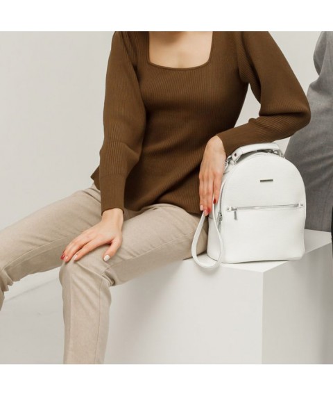 Kylie women's leather mini backpack white floatar
