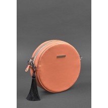 Кругла жіноча шкіряна сумочка Tablet коралова