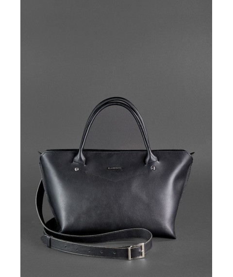 Women's leather Midi bag black