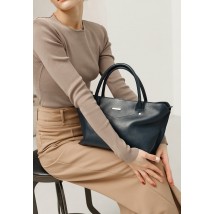 Women's leather Midi bag dark blue