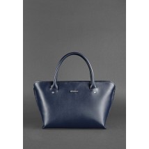 Women's leather Midi bag dark blue