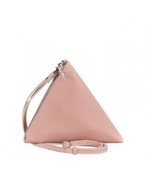Leather women's bag-cosmetic bag Pyramid pink