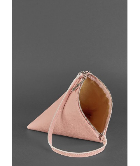 Leather women's bag-cosmetic bag Pyramid pink