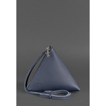 Leather women's bag-cosmetic bag Pyramid blue