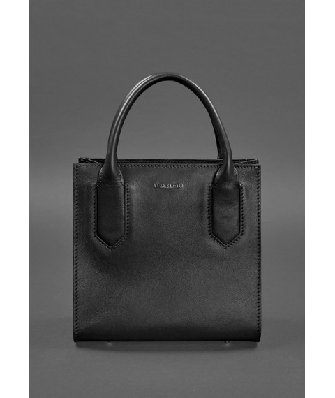 Шкіряна жіноча сумка-кроссбоді чорна
