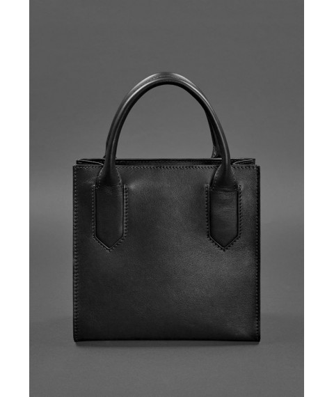 Шкіряна жіноча сумка-кроссбоді чорна