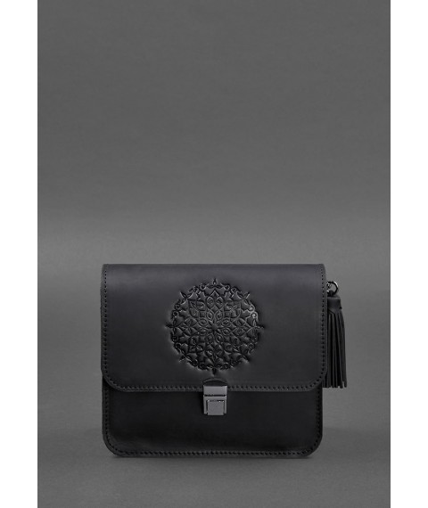 Leather women's boho bag Lilu black Crazy Horse