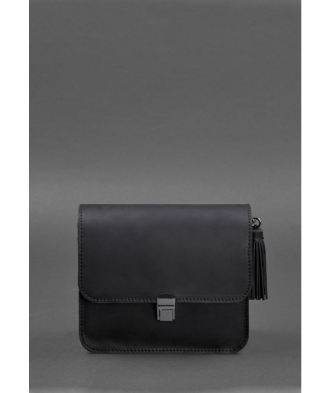 Leather women's boho bag Lilu black Crazy Horse