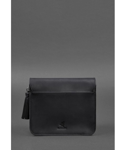 Leather women's boho bag Lilu black Crazy Horse