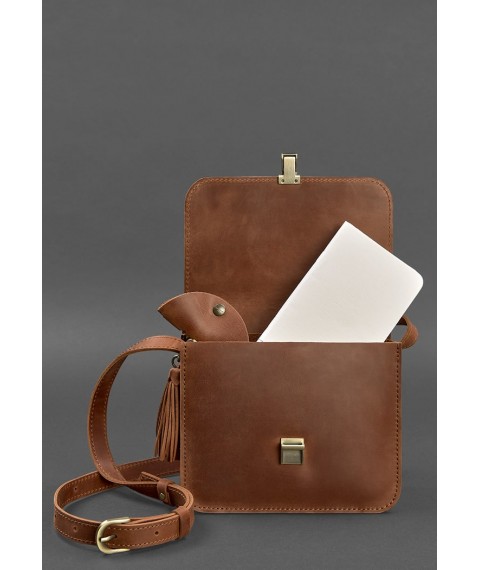 Leather women's boho bag Lilu light brown Crazy Horse
