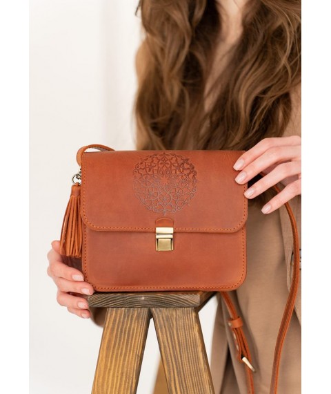Leather women's boho bag Lilu light brown Crazy Horse