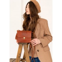 Кожаная женская бохо-сумка Лилу светло-коричневая Crazy Horse