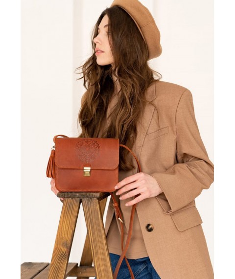 Leather women's boho bag Lilu light brown Crazy Horse