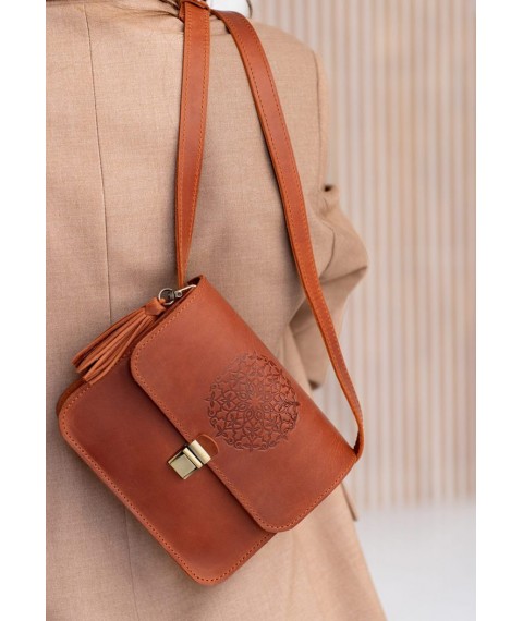 Leather women's boho bag Lilu light brown Crazy Horse
